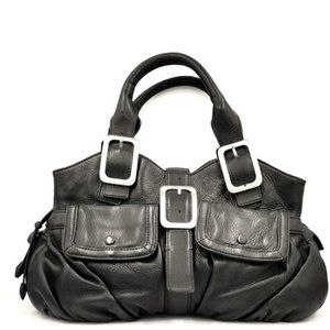 COLE HAAN- BLACK PEBBLE LEATHER SATCHEL